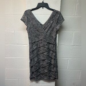 Scarlett Charcoal Lace Mini Dress. 10